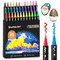 36 Colors Dual Tip Acrylic Paint Markers, Brush Tip and Dot Tip Acrylic Paint Pens for Rock Painting, Ceramic, Wood, Canvas, Plastic, Glass, Stone, Calligraphy, Card Making, DIY Crafts
